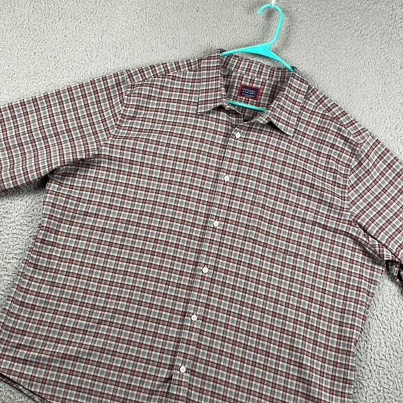 Untuckit Flannel Button Shirt Men's 3XL Gray Red Plaid Outdoors Work Causal - Picture 6 of 11